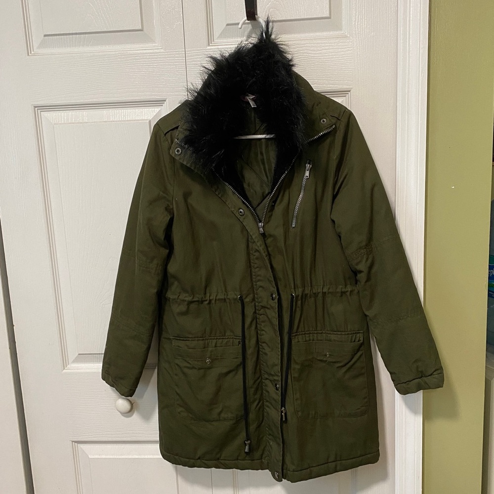 Dark green trench coat size small